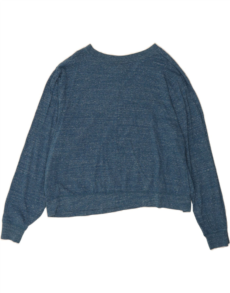 NIKE Womens Crop Sweatshirt Jumper UK 20 2XL Blue Flecked Cotton Vintage Nike and Second-Hand Nike from Messina Hembry 