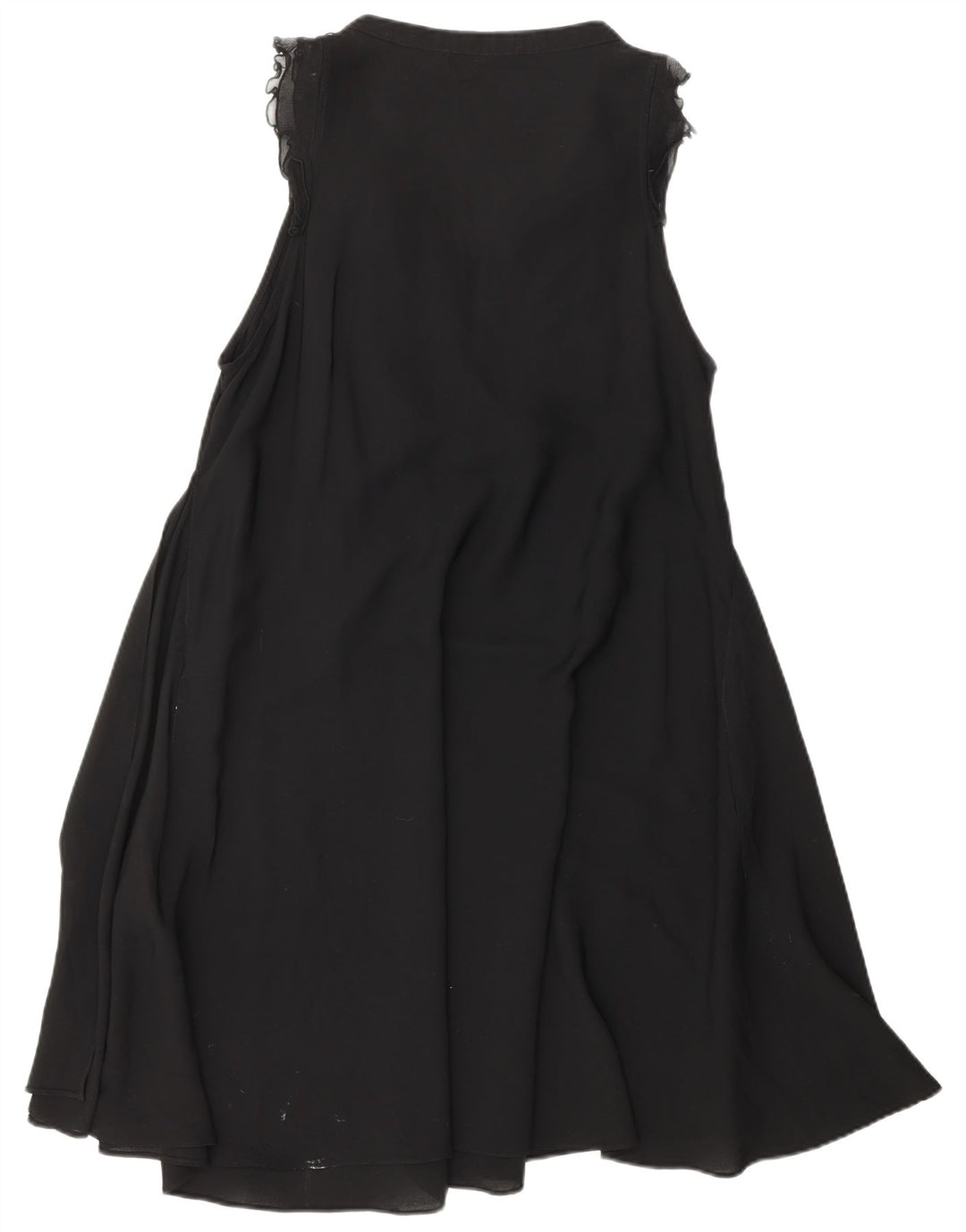 ZARA ženska haljina A-kroja s volanima sprijeda UK 18 XL crni poliester