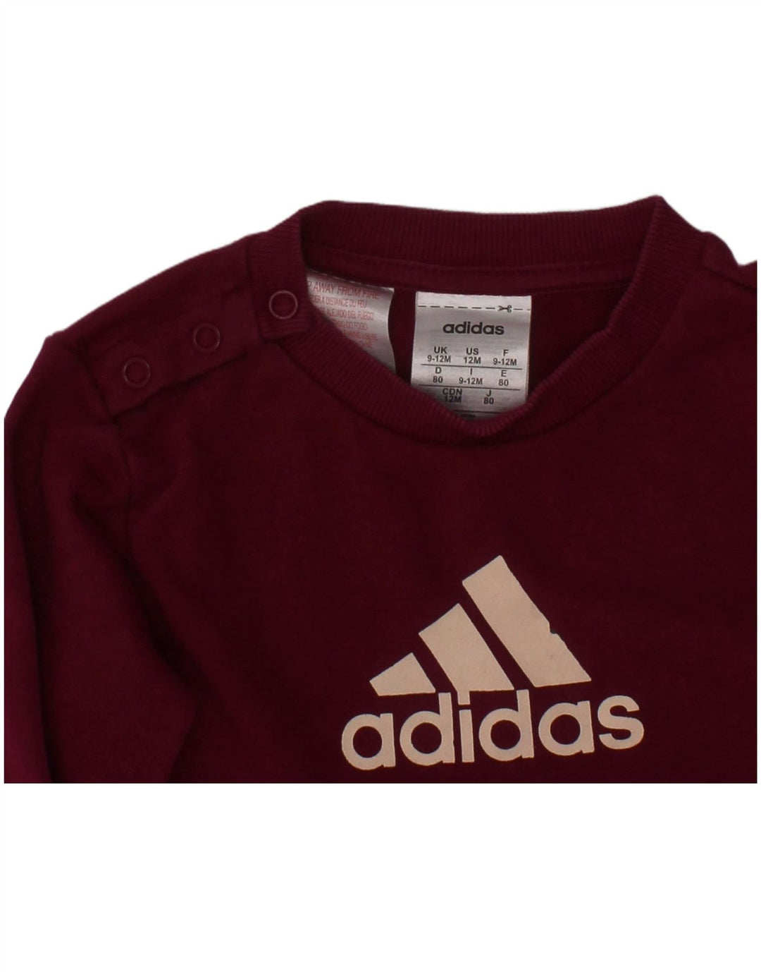 ADIDAS majica s motivima za djevojčice, 9-12 mjeseci, bordo pamuk