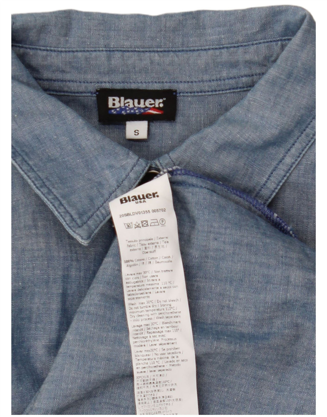 BLAUER Ženska vojna puloverna haljina UK 10 Mala plava pamuk