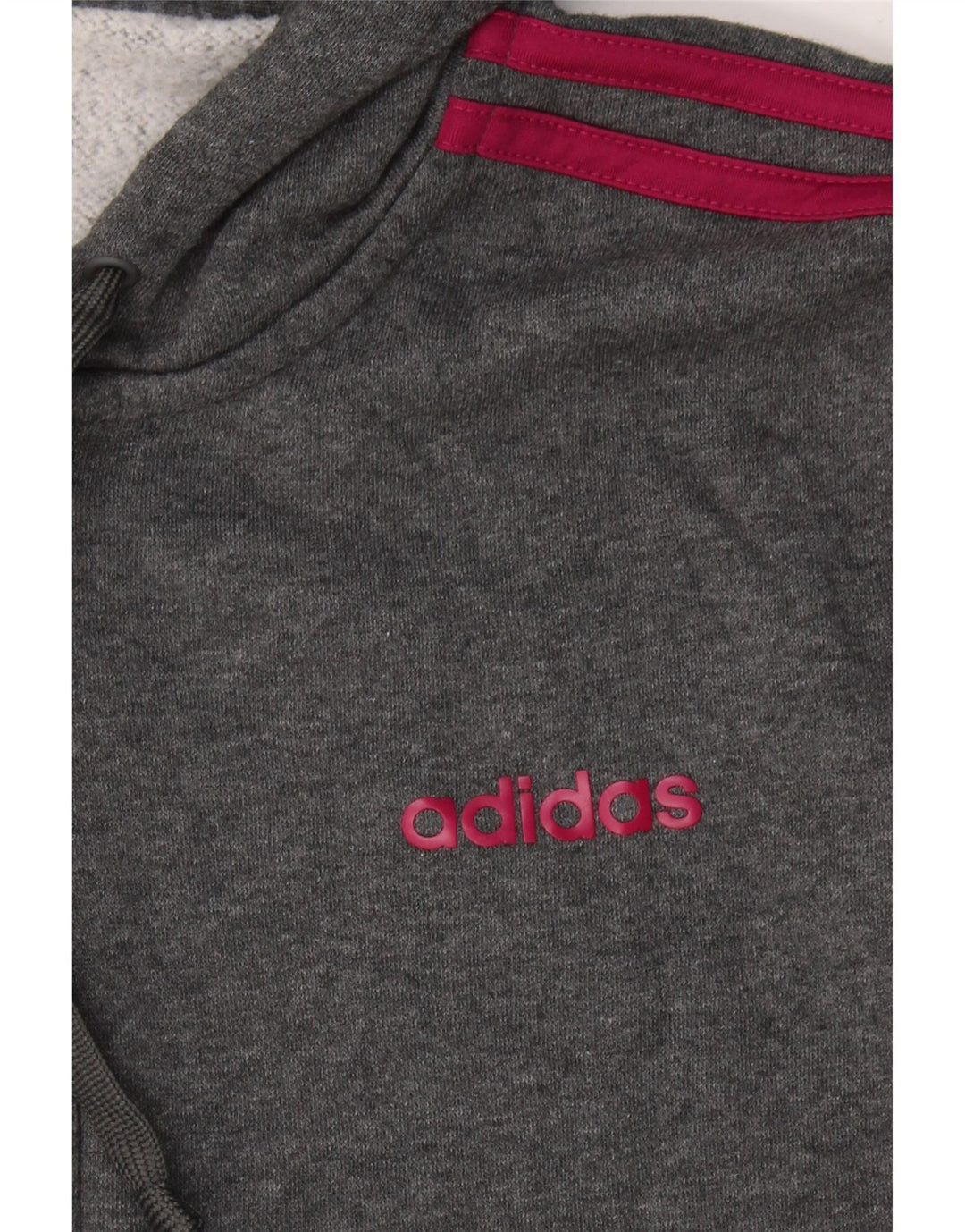 ADIDAS Womens Zip Hoodie Sweater UK 12 Medium Grey Vintage Adidas and Second-Hand Adidas from Messina Hembry 