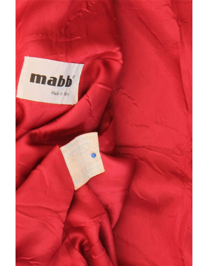 mabb Ženski preveliki kaput s dvorednim kopčanjem UK 18 XL, crvena vuna