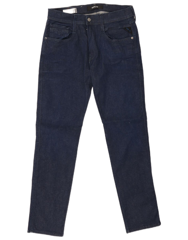 REPLAY Muške uske traperice Anbass W31 L30 tamnoplavi pamuk