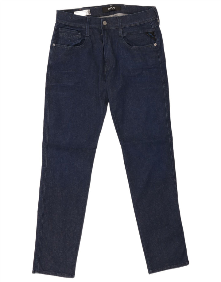 REPLAY Muške uske traperice Anbass W31 L30 tamnoplavi pamuk