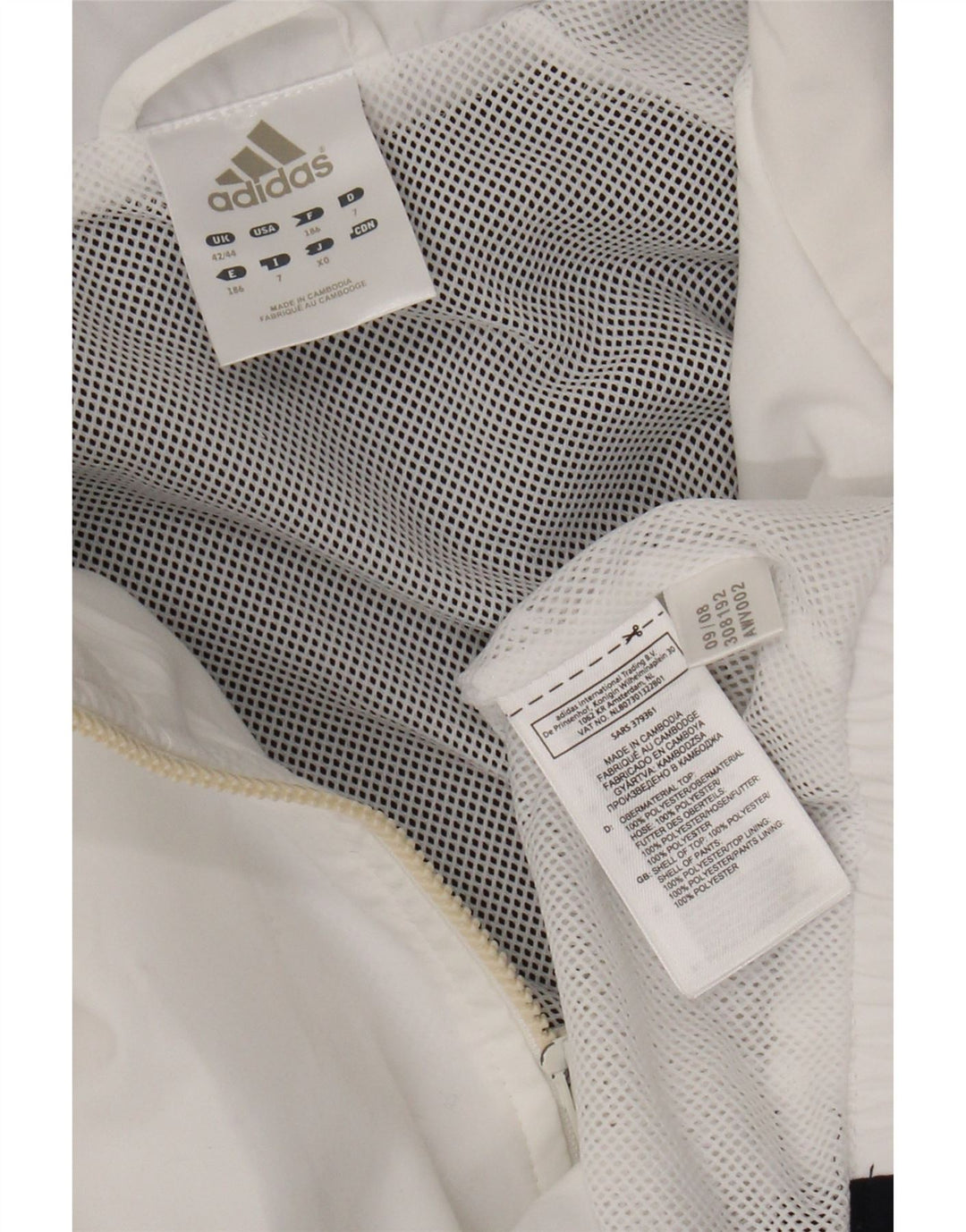 Adidas muška trenirka gornja jakna UK 42/44 veliki bijeli poliester u boji