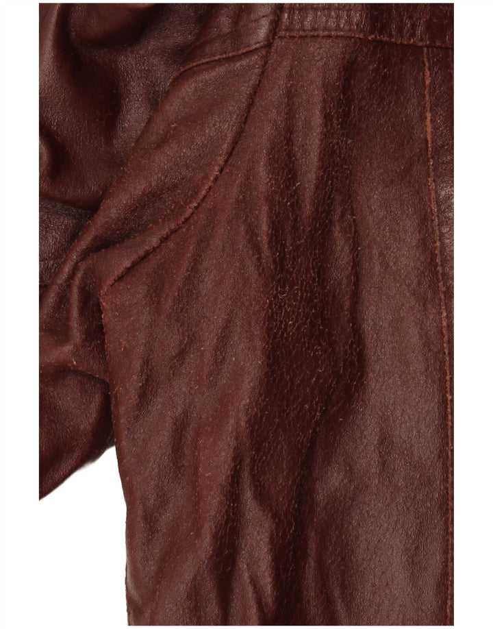 VINTAGE muška kožna jakna sa 4 gumba IT 50 velika tamnocrvena koža