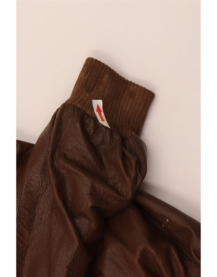 Vintage muška kožna jakna UK 38 srednje smeđa