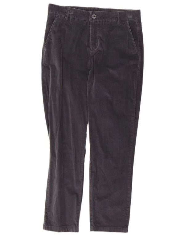 Benetton ženske ravne hlače od samta UK 10 male W30 L25 sivi pamuk