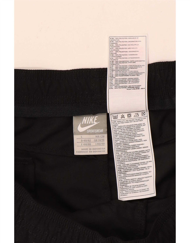Nike Womens Sport Shorts UK 14/16 Large Black Polyester