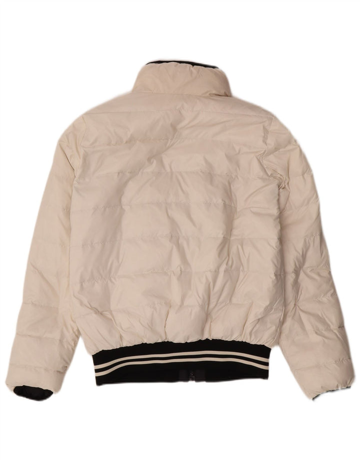 BENETTON Womens Oversized Reversible Jacket UK 10 Small  White Colourblock