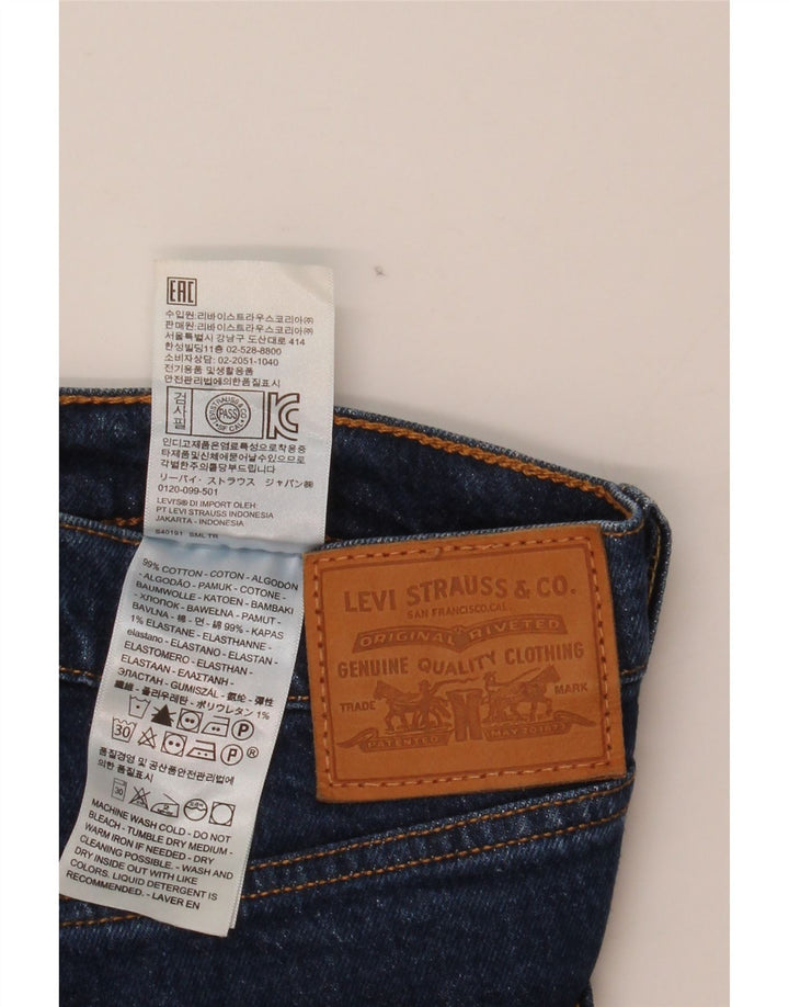 LEVI'S ženske ravne traperice s prsnim košem W30 L29 plavi pamuk