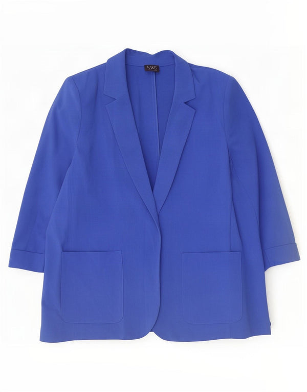 Marks & Spencer ženska jakna s otvorenim sakoom s 3/4 rukava UK 20 2XL plava