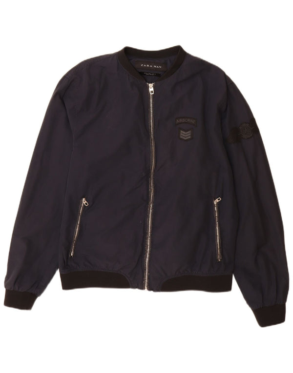 Zara muška bomber jakna UK 42 XL tamnoplavi pamuk u blokovima boja