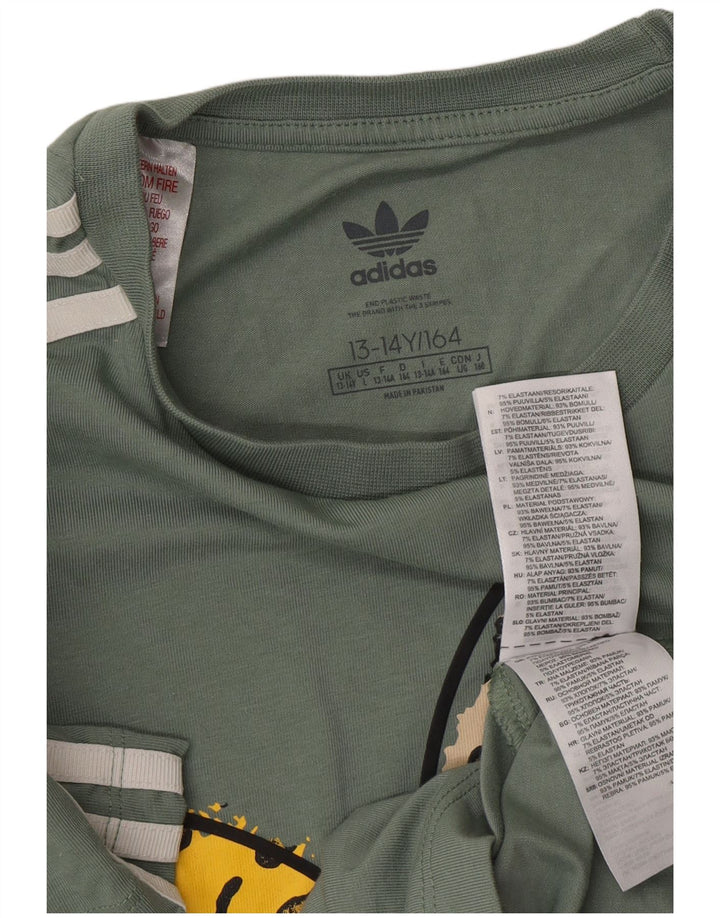 ADIDAS T-shirt haljina za djevojčice, 13-14 godina, kaki pamuk