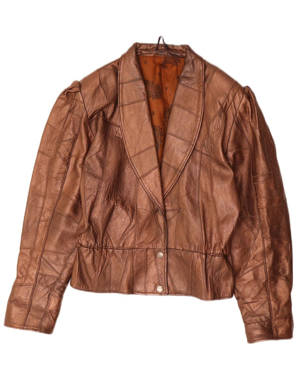 Vintage ženska kožna jakna UK 14 srednje smeđa