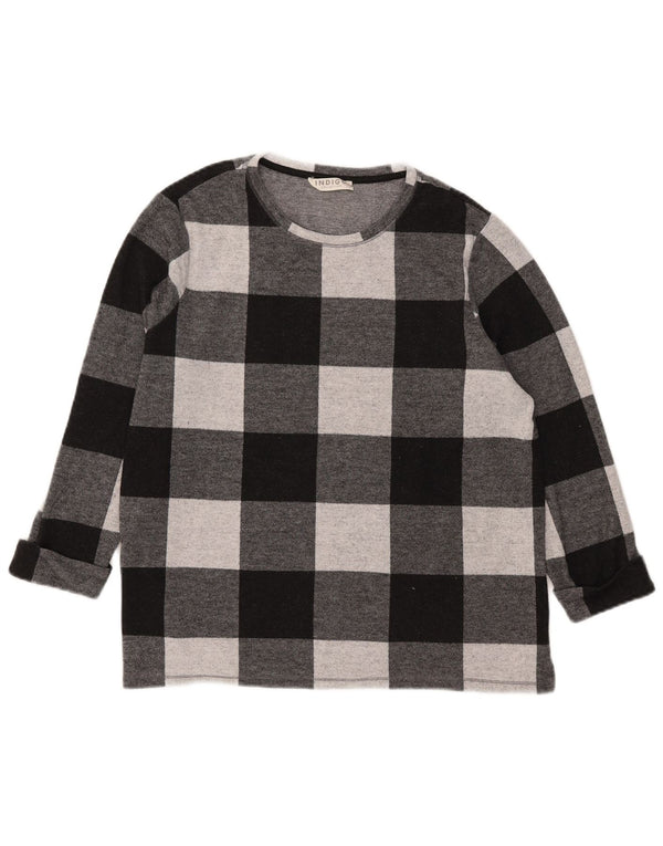 Marks & Spencer Ženska majica s 3/4 rukavima UK 18 XL crni gingham poliester