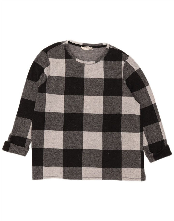 Marks & Spencer Ženska majica s 3/4 rukavima UK 18 XL crni gingham poliester