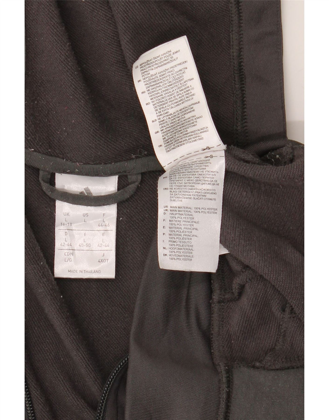 Adidas ženski pulover s kapuljačom s patentnim zatvaračem UK 16/18 veliki sivi poliester