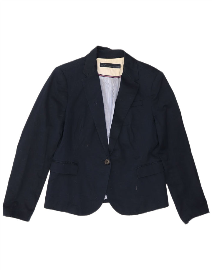 Zara ženski sako sa 1 gumbom UK 18 XL tamnoplavi pamuk