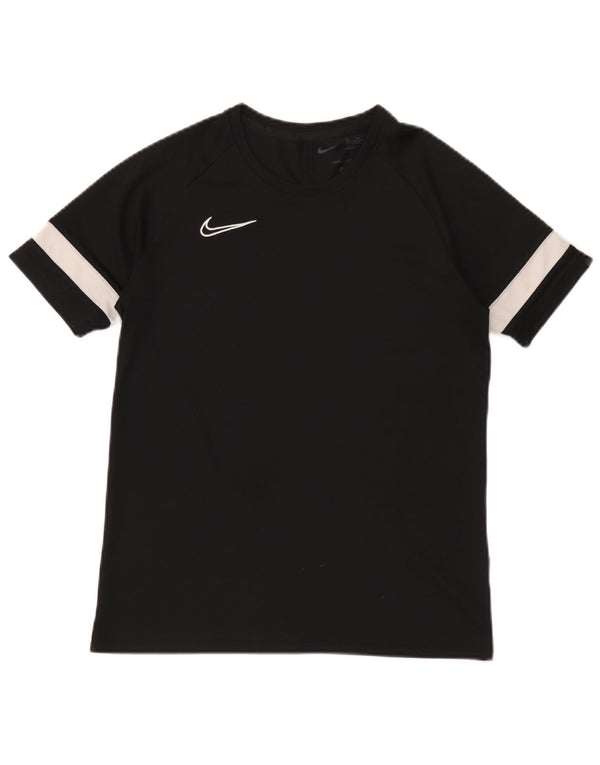 Nike Boys Dri Fit T-Shirt Top 13-14 Years XL Black Colourblock