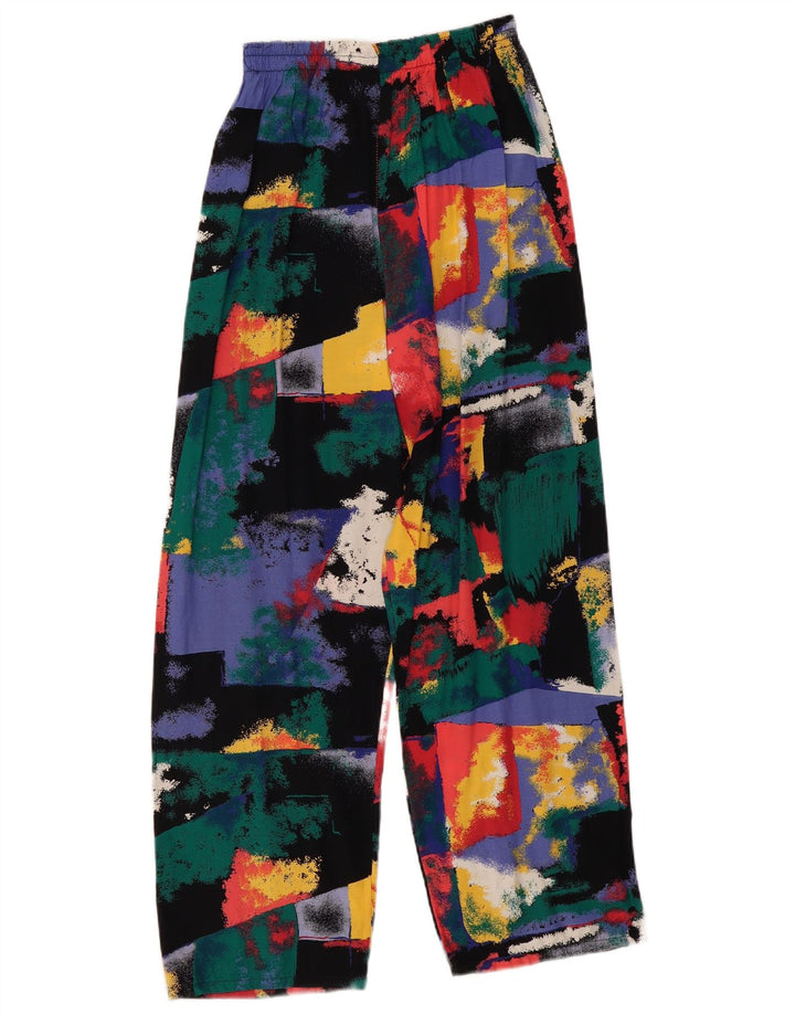 Vintage ženske ležerne hlače širokog kroja W30 L27 Raznobojni patchwork