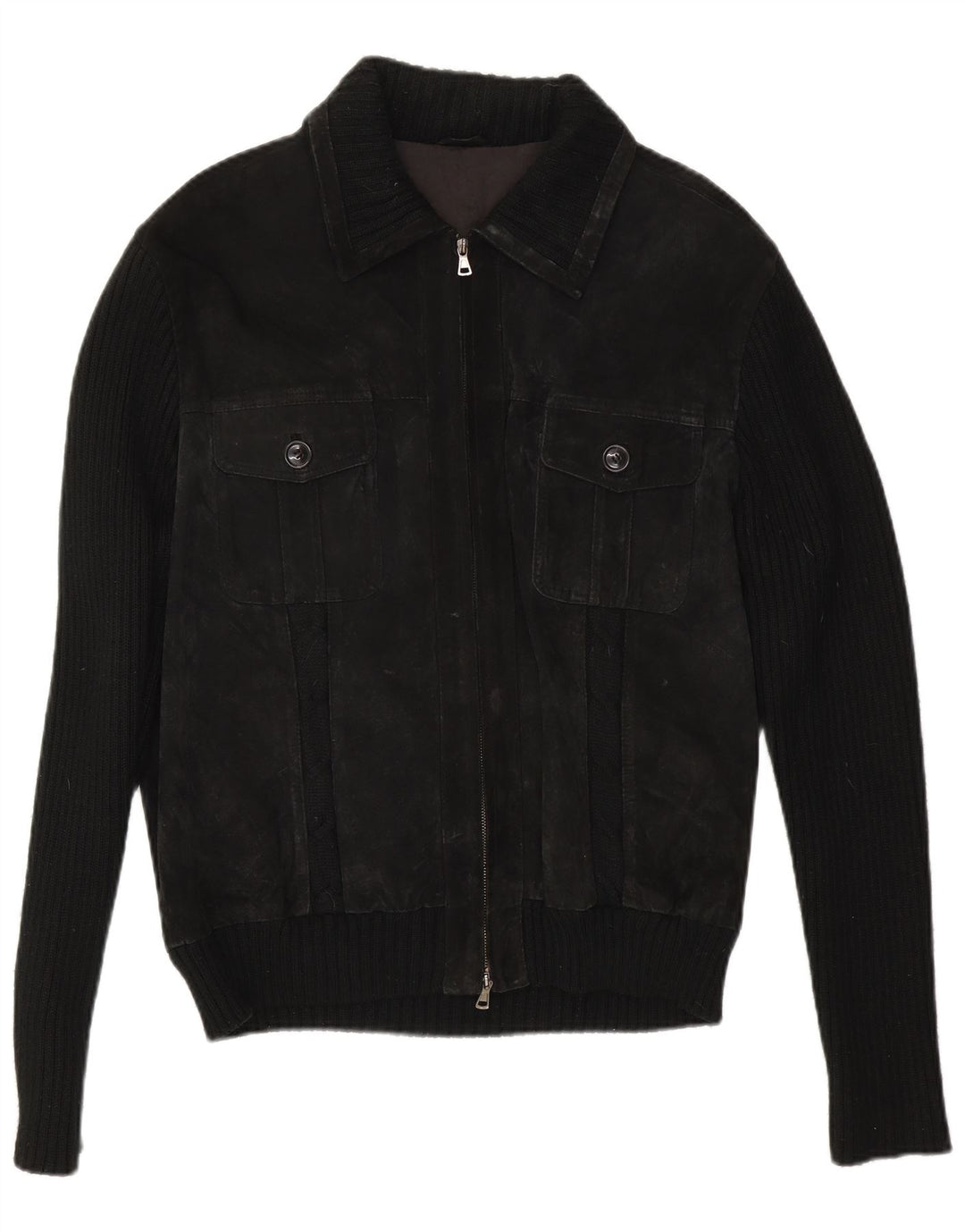 Vintage muška bomber jakna od brušene kože IT 54 2XL crna