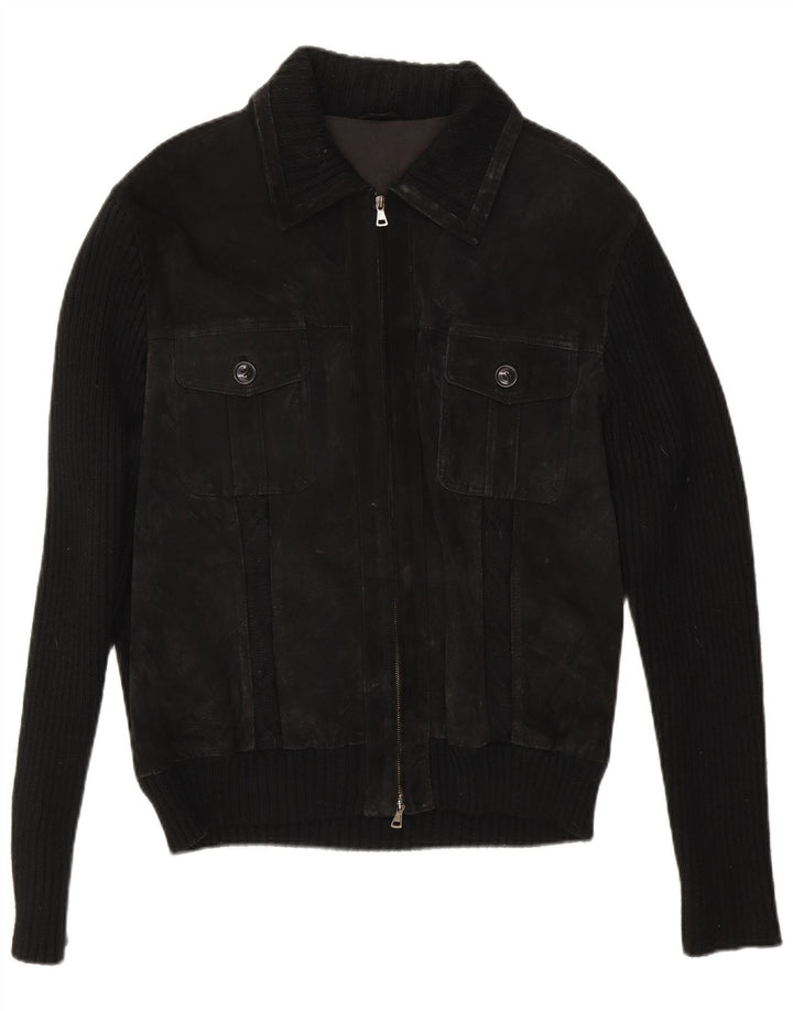 Vintage muška bomber jakna od brušene kože IT 54 2XL crna