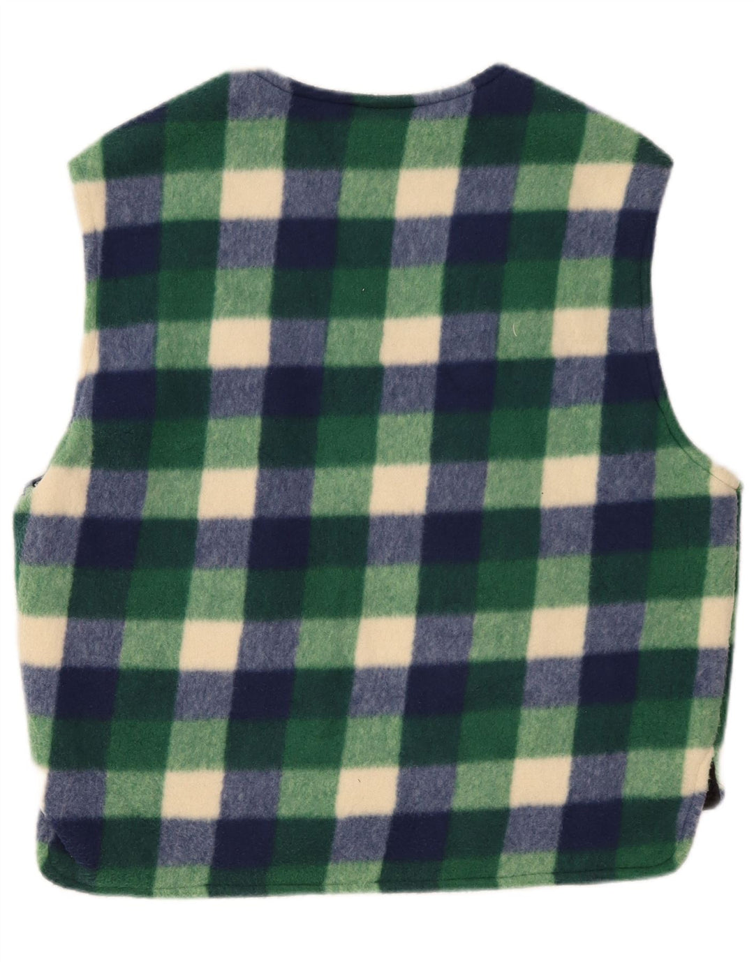 Vintage muška jakna od flisa UK 38 srednje zelene boje od gingham poliestera