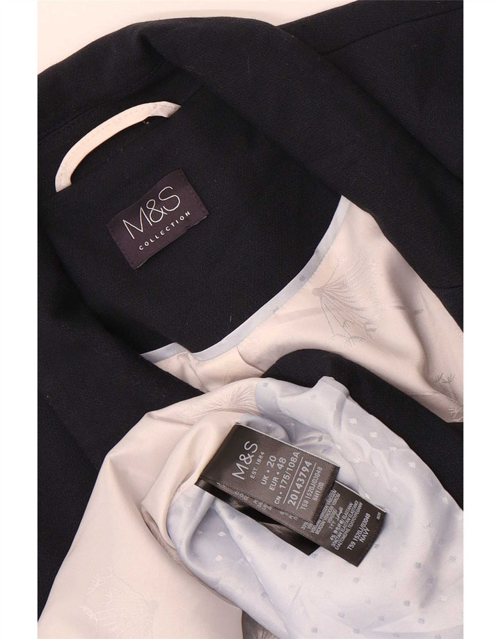Marks & Spencer ženska jakna sako s 1 gumbom UK 20 2XL tamnoplavi poliester