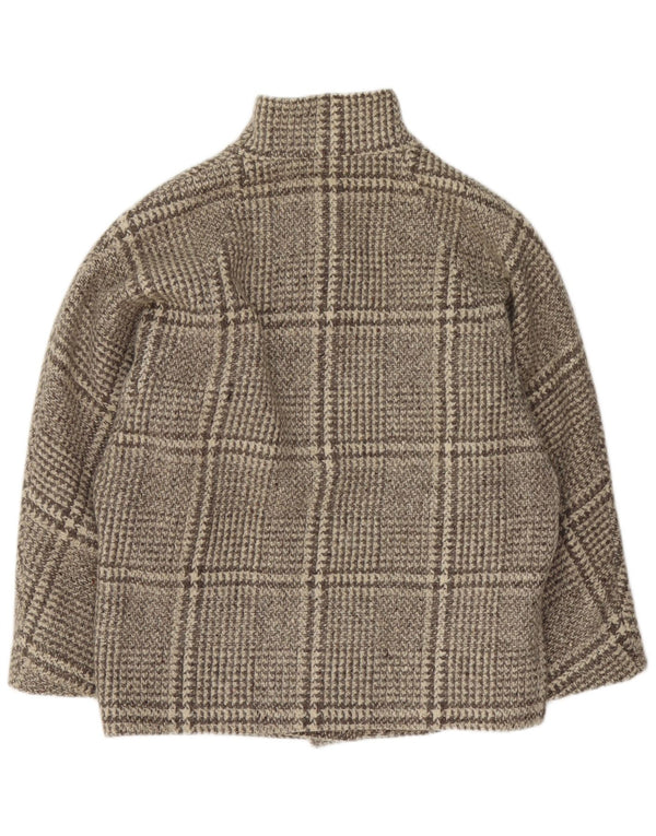 Vintage ženski preveliki kaput UK 16 veliki sivi karirani