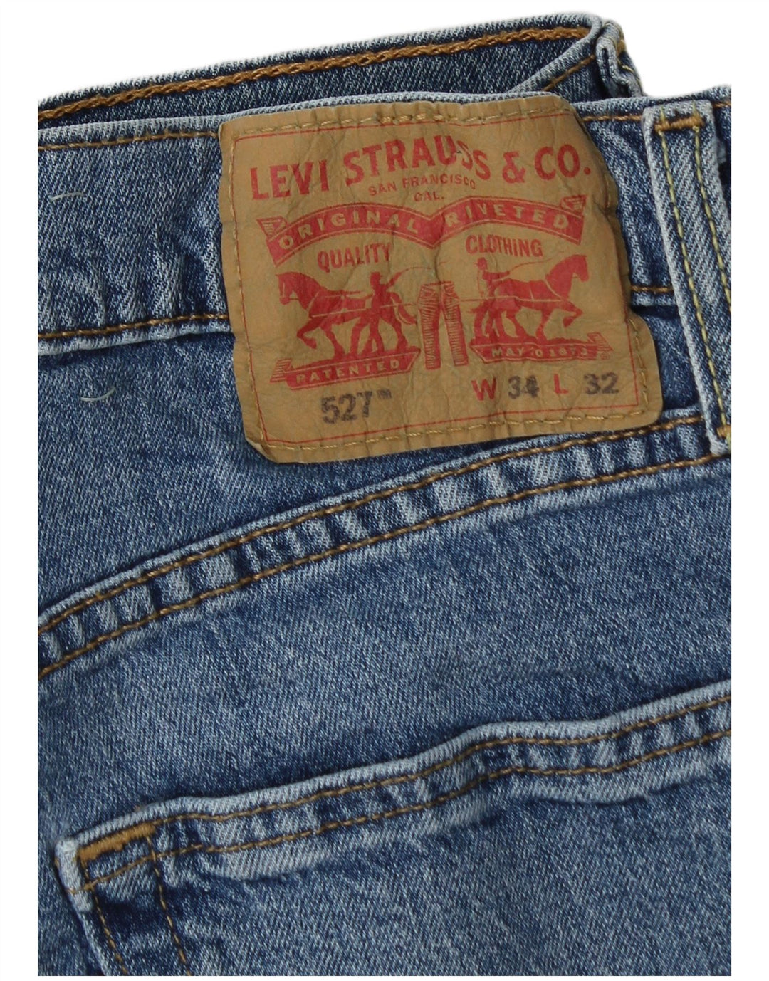 LEVI'S muške 527 traper kratke hlače W34 veliki plavi pamuk