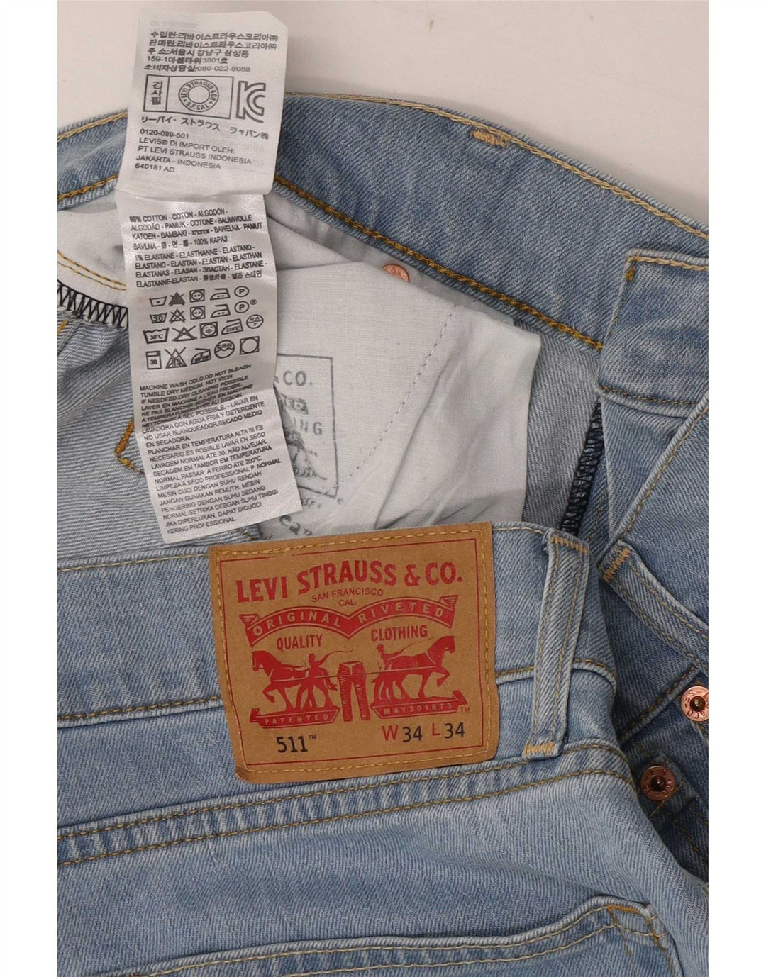Levi's ženske 511 uske traperice W34 L27 plavi pamuk