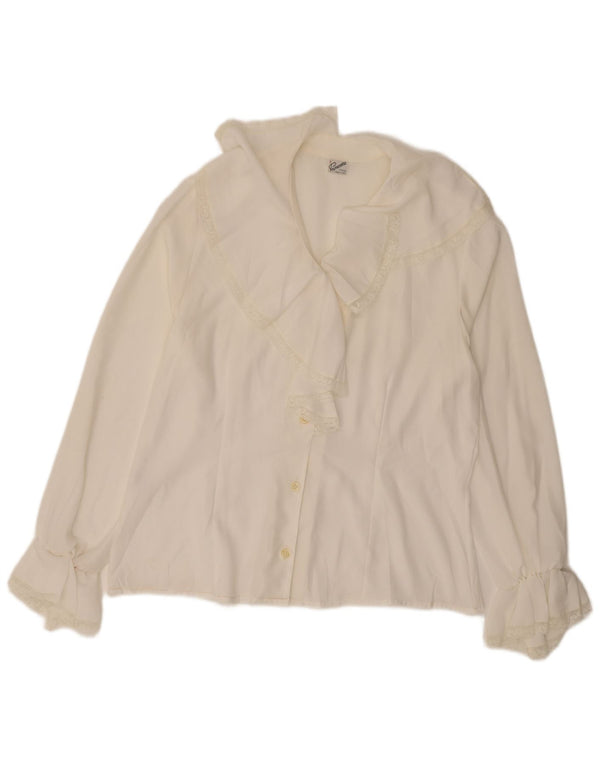 Primavera Firenze Womens Oversized Shirt Blouse UK 16 Large White Polyester