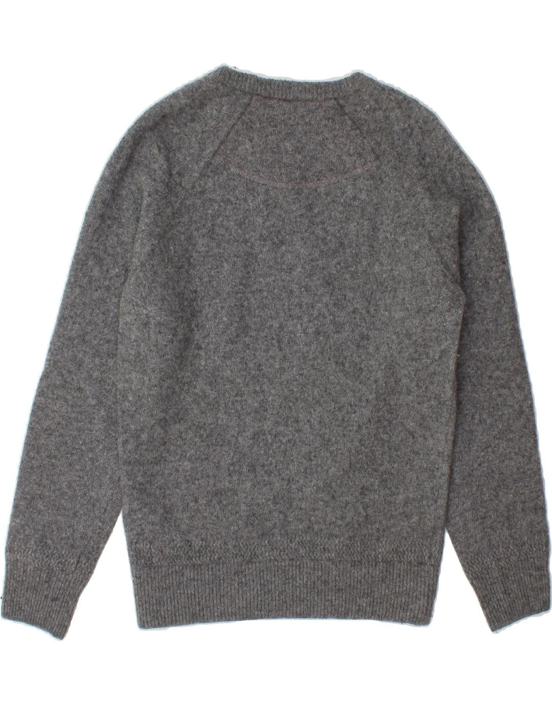 WOOLRICH Womens Graphic Crew Neck Jumper Sweater UK 10 Small Grey Wool Vintage Woolrich and Second-Hand Woolrich from Messina Hembry 