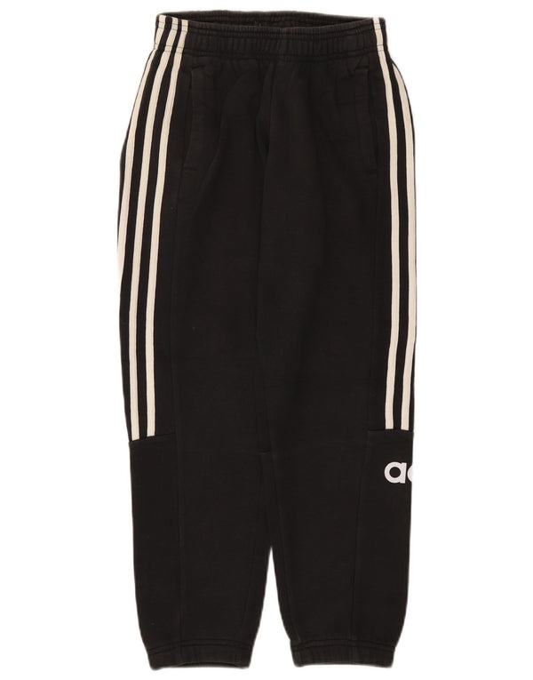 Adidas Boys Graphic Tracksuit Trousers Joggers 9-10 Years Black Cotton