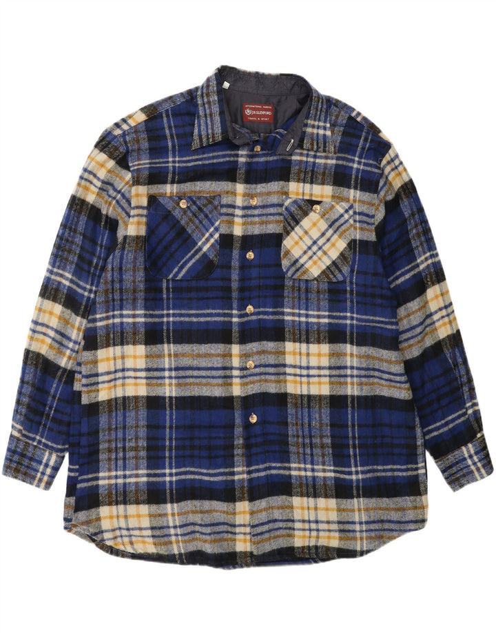 VINTAGE Mens Flannel Shirt 2XL Blue Check Acrylic Vintage Vintage and Second-Hand Vintage from Messina Hembry 