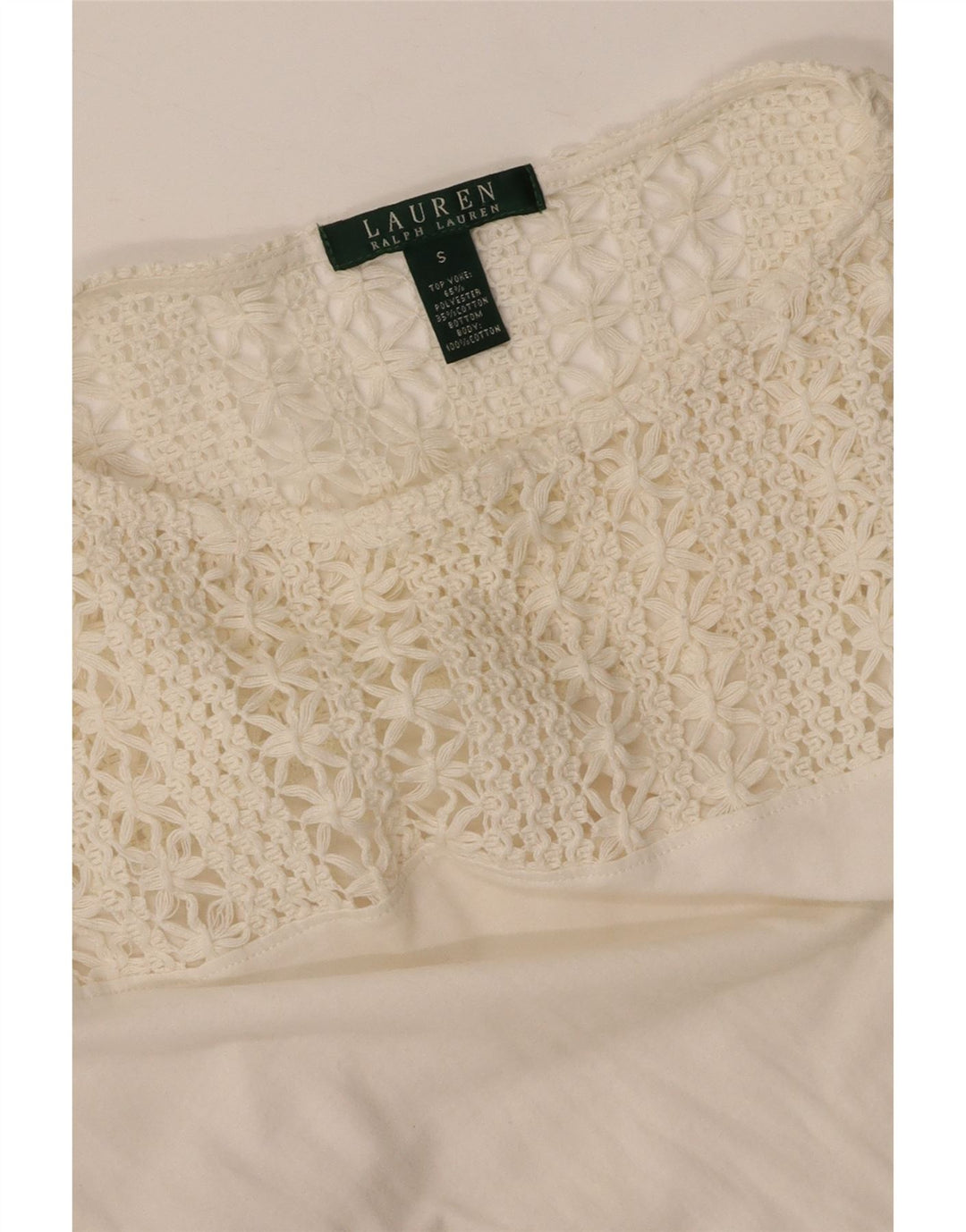 RALPH LAUREN Top ženske bluze UK 10 Mali bijeli pamuk