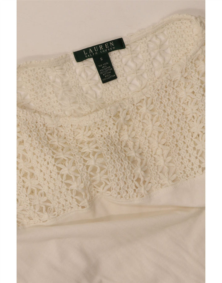 RALPH LAUREN Top ženske bluze UK 10 Mali bijeli pamuk