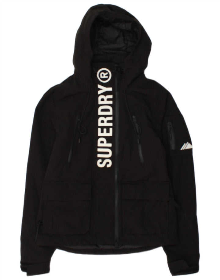 Superdry ženska jakna vjetrovka s kapuljačom UK 10 Mala crna poliester
