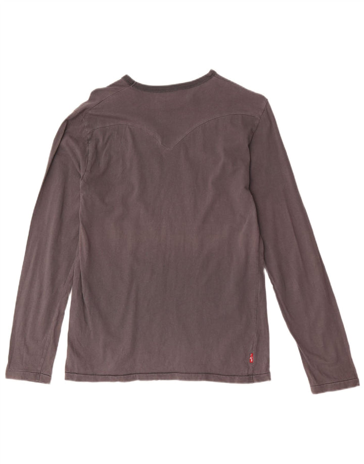 Levi's muška majica dugih rukava s grafikama, mala, siva pamučna