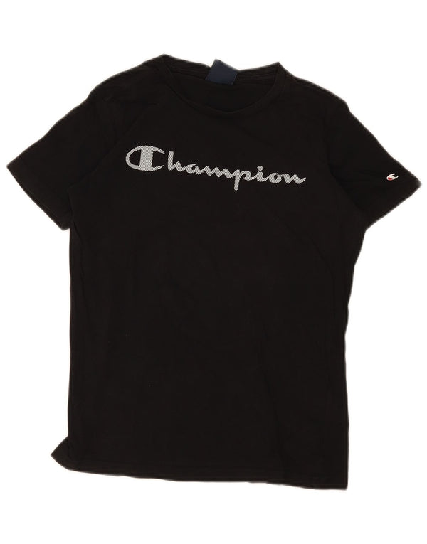 Velika crna pamučna majica kratkih rukava Champion Boys Graphic T-Shirt 11-12 Years