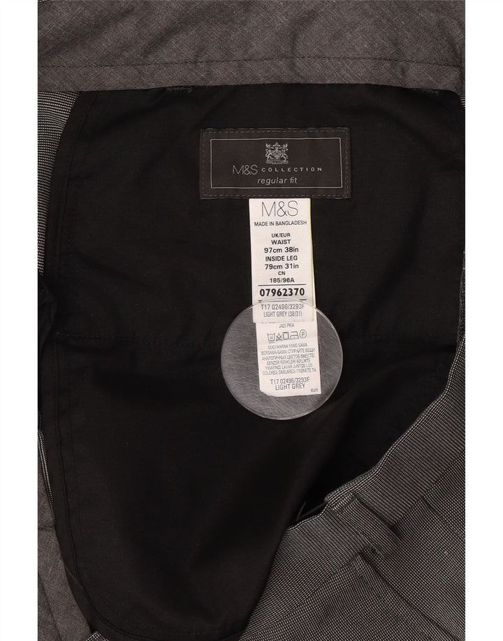 Marks & Spencer muške hlače standardnog kroja W38 L31 sivi poliester