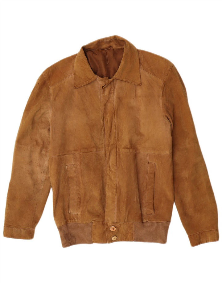 Vintage muška bomber jakna od brušene kože IT 44 XS smeđa