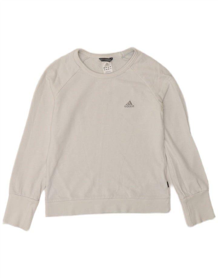 Adidas ženska majica s kratkim rukavima UK 12 Srednje bijeli pamuk
