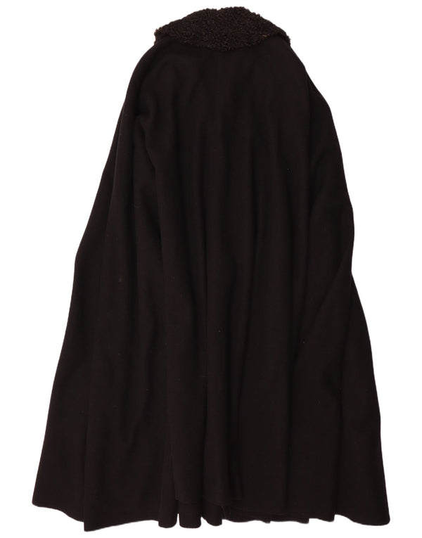 Vintage ženski pončo kaput jedne veličine crne boje