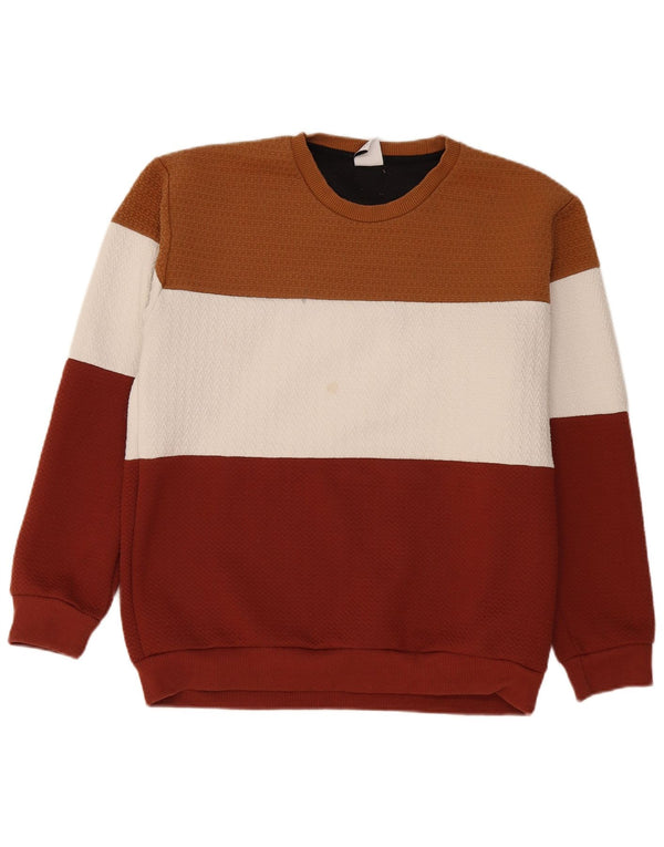Zara Mens Sweatshirt Jumper XL Multicoloured Colourblock Polyester