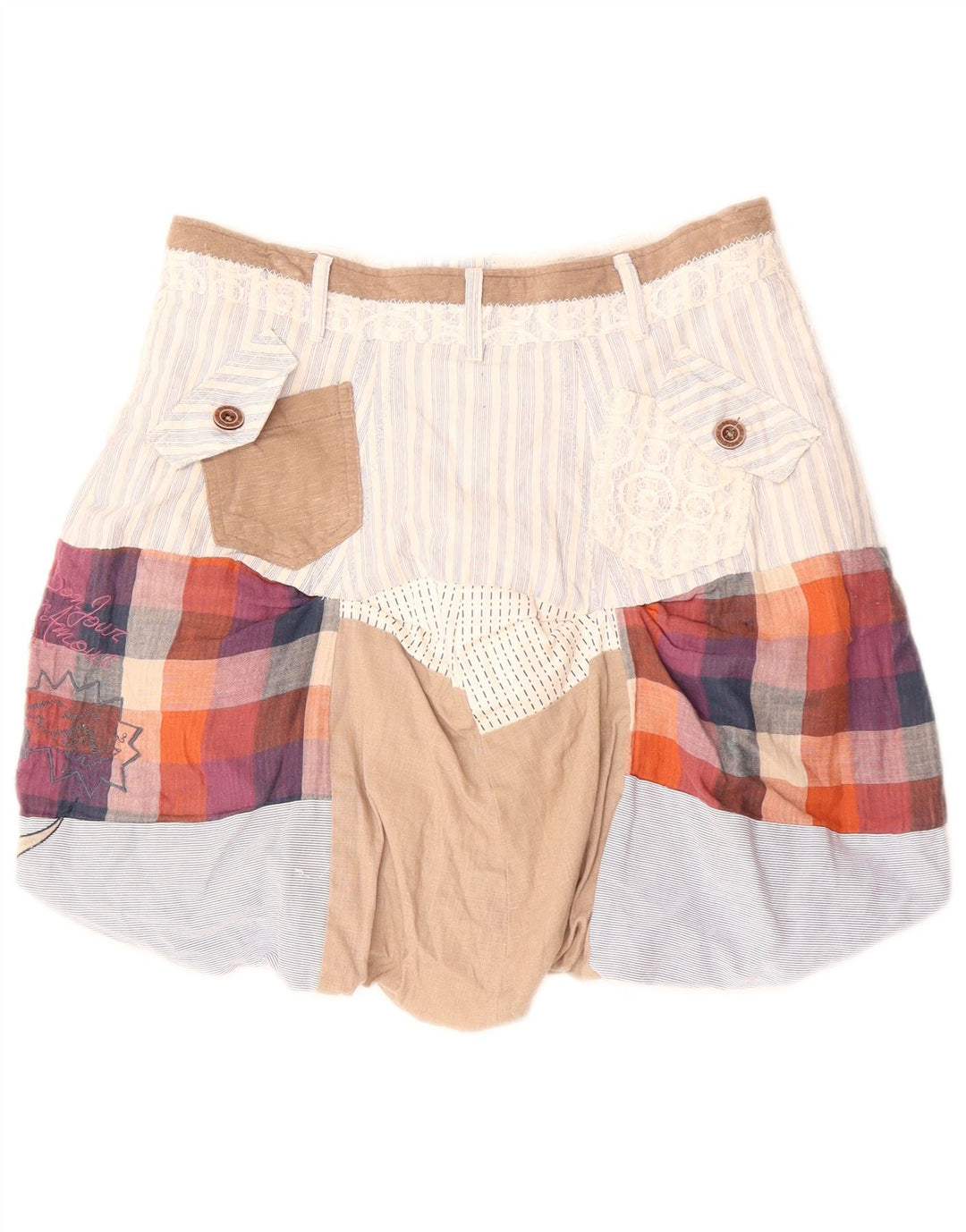 DESIGUAL ženska suknja s mjehurićima EU 36 mala W30 šareni patchwork