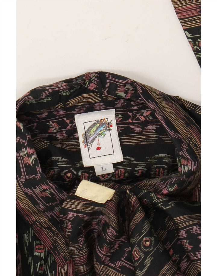 Vintage muška košulja velika raznobojna geometrijska svila