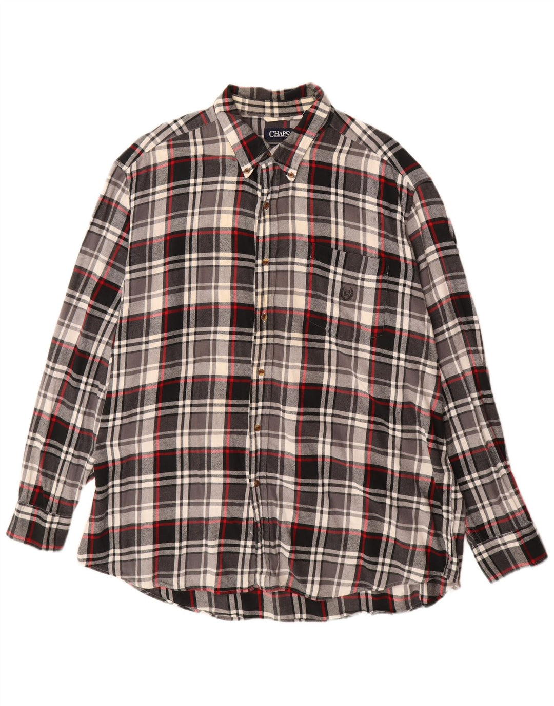 Chaps muška velika flanelska košulja 2XL crni karirani pamuk