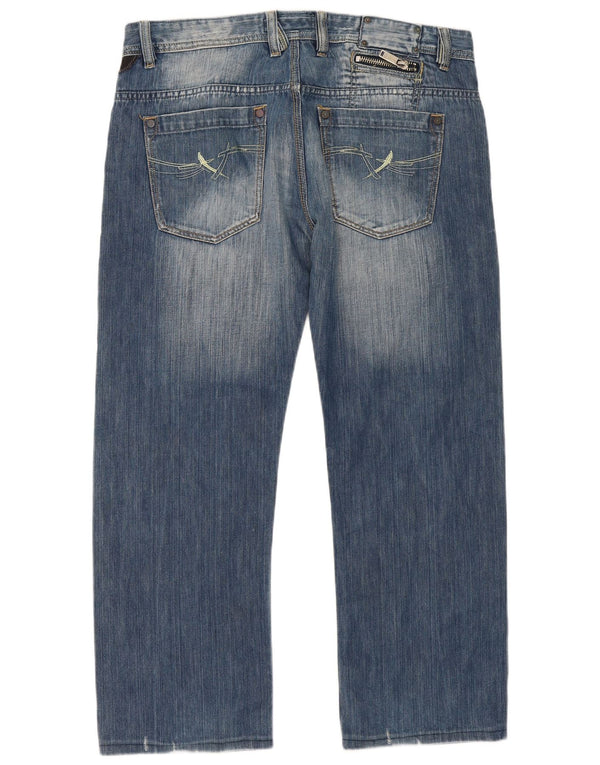 Vintage muške ravne traperice W40 L30 plavi pamuk